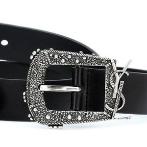 YSL Black Leather Belt (xs)